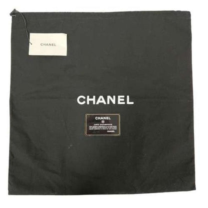 Authentic CHANEL CC Canvas MM Deauville Tote Beige Black Chain Shoulder Bag - The Reluxe