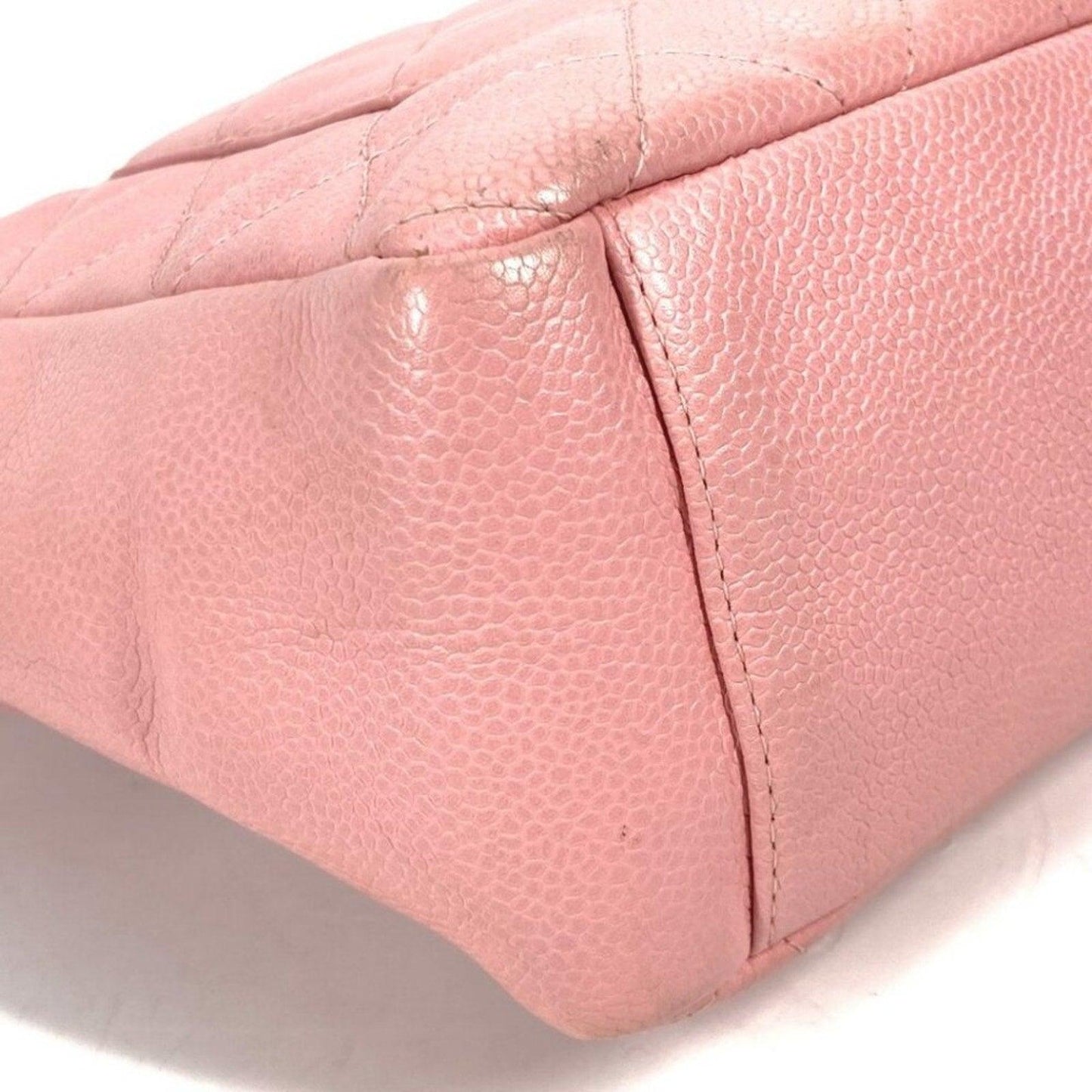 🌸 Authentic CHANEL CC Caviar Leather Petite Shopping Tote Shoulder Bag Pink PST - The Reluxe