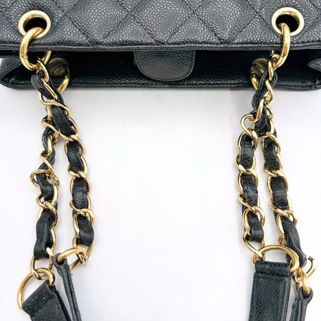 Authentic CHANEL CC Caviar Quilted Petite Shopping Tote PST Chain Black Leather Purse - The Reluxe