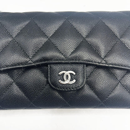 Authentic CHANEL CC Classic Caviar Flap Wallet on Chain Shoulder Crossbody Black - The Reluxe