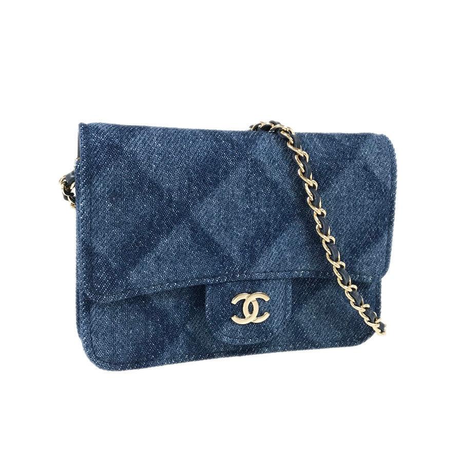 Authentic CHANEL CC Denim Mini Flap Quilted Bag Chain Purse - The Reluxe