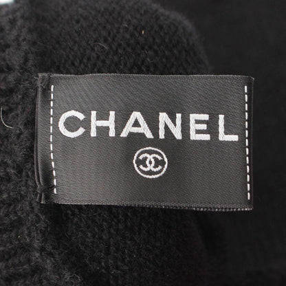 Authentic CHANEL CC Logo Cashmere Black Pink Gloves - The Reluxe