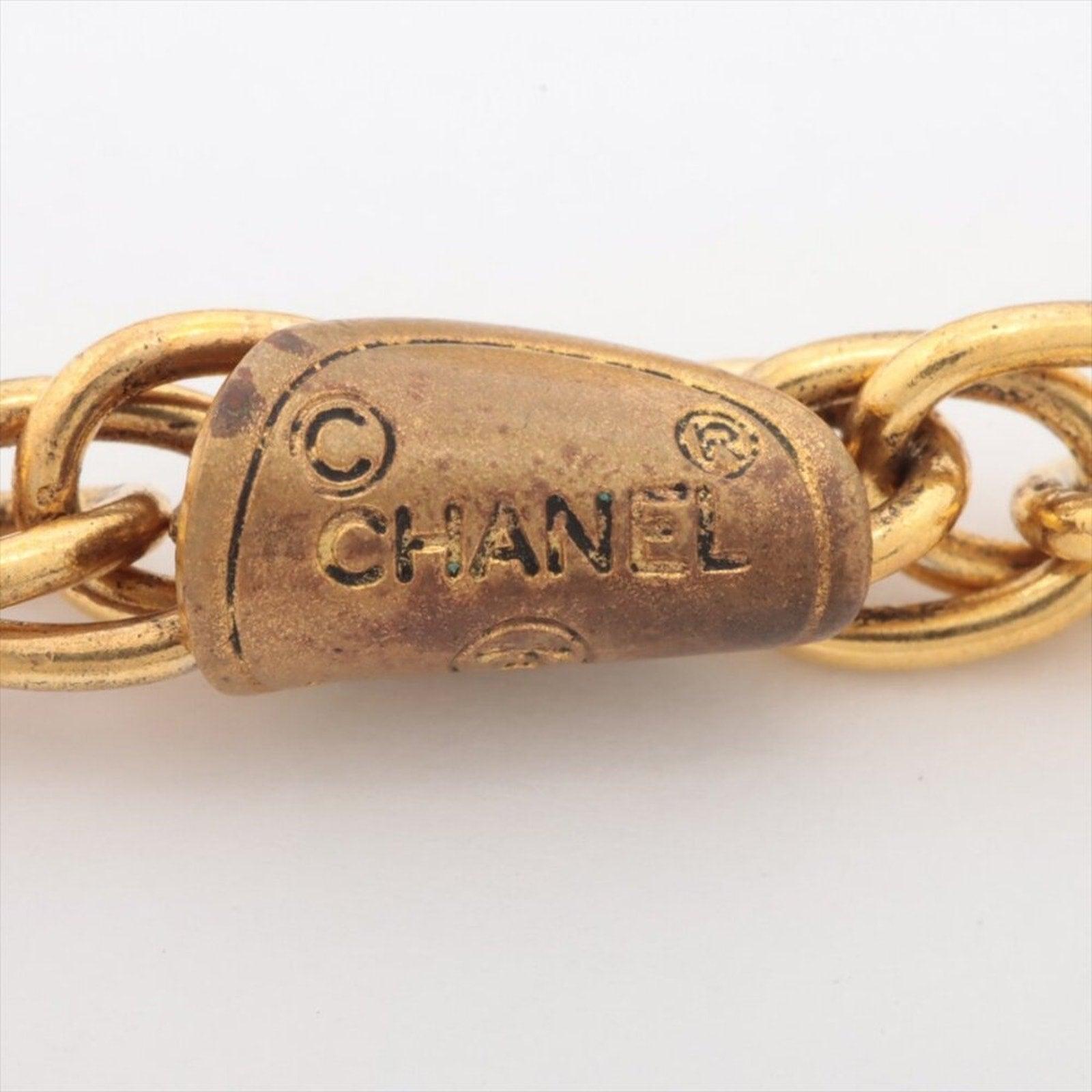 Authentic CHANEL CC Logo CocoMark Vintage Chain Necklace Crystal Rhinestone Gold - The Reluxe