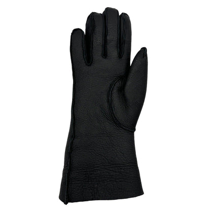 Authentic CHANEL CC Logo Leather Black Quilted Gloves - The Reluxe