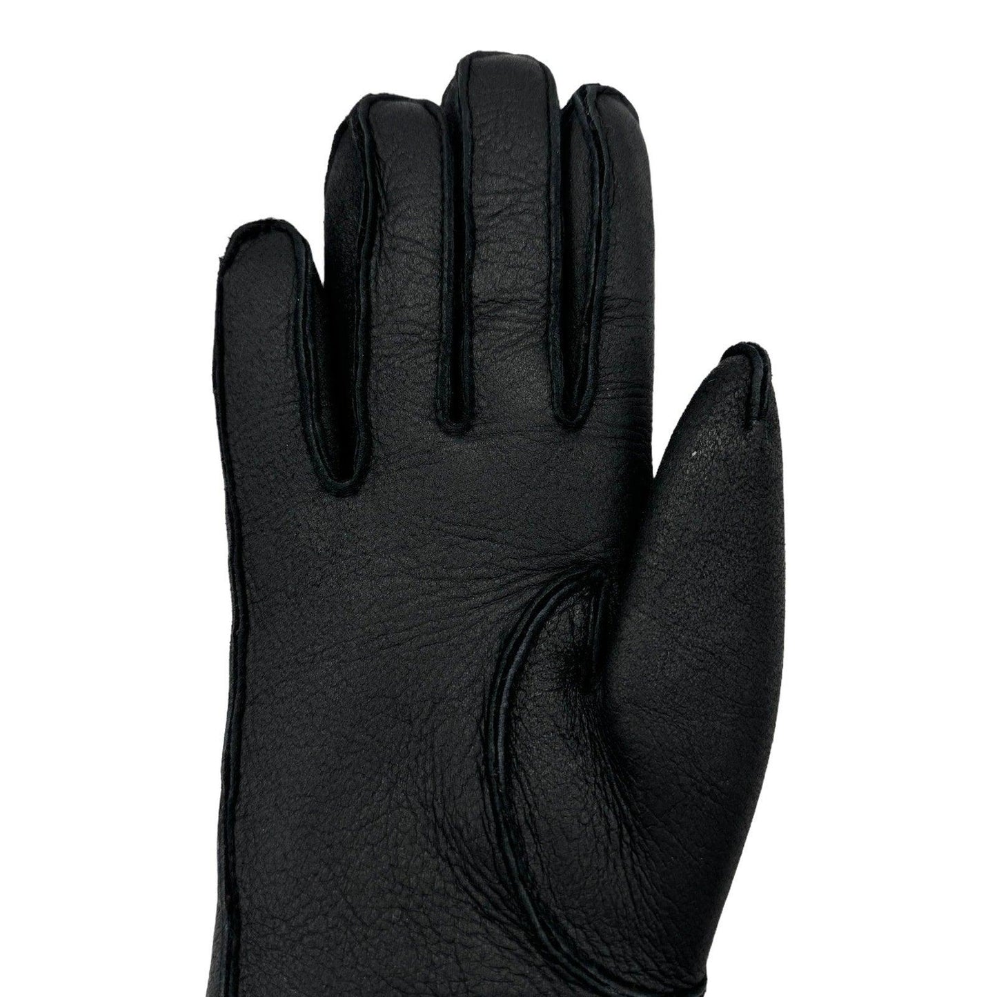 Authentic CHANEL CC Logo Leather Black Quilted Gloves - The Reluxe