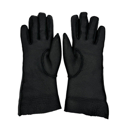 Authentic CHANEL CC Logo Leather Black Quilted Gloves - The Reluxe