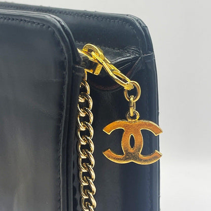 Authentic CHANEL Classic Timeless Wristlet Clutch Pouch Lambskin Leather Black - The Reluxe