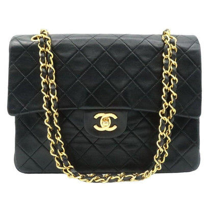 Authentic CHANEL Double Flap 25 Quilted CC Logo Lambskin Chain Shoulder Bag CARD - The Reluxe