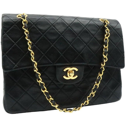 Authentic CHANEL Double Flap 25 Quilted CC Logo Lambskin Chain Shoulder Bag CARD - The Reluxe