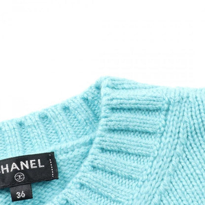 Authentic CHANEL Logo Embroidery Beads Cashmere Knit Jumper Sweater Pullover Top - The Reluxe