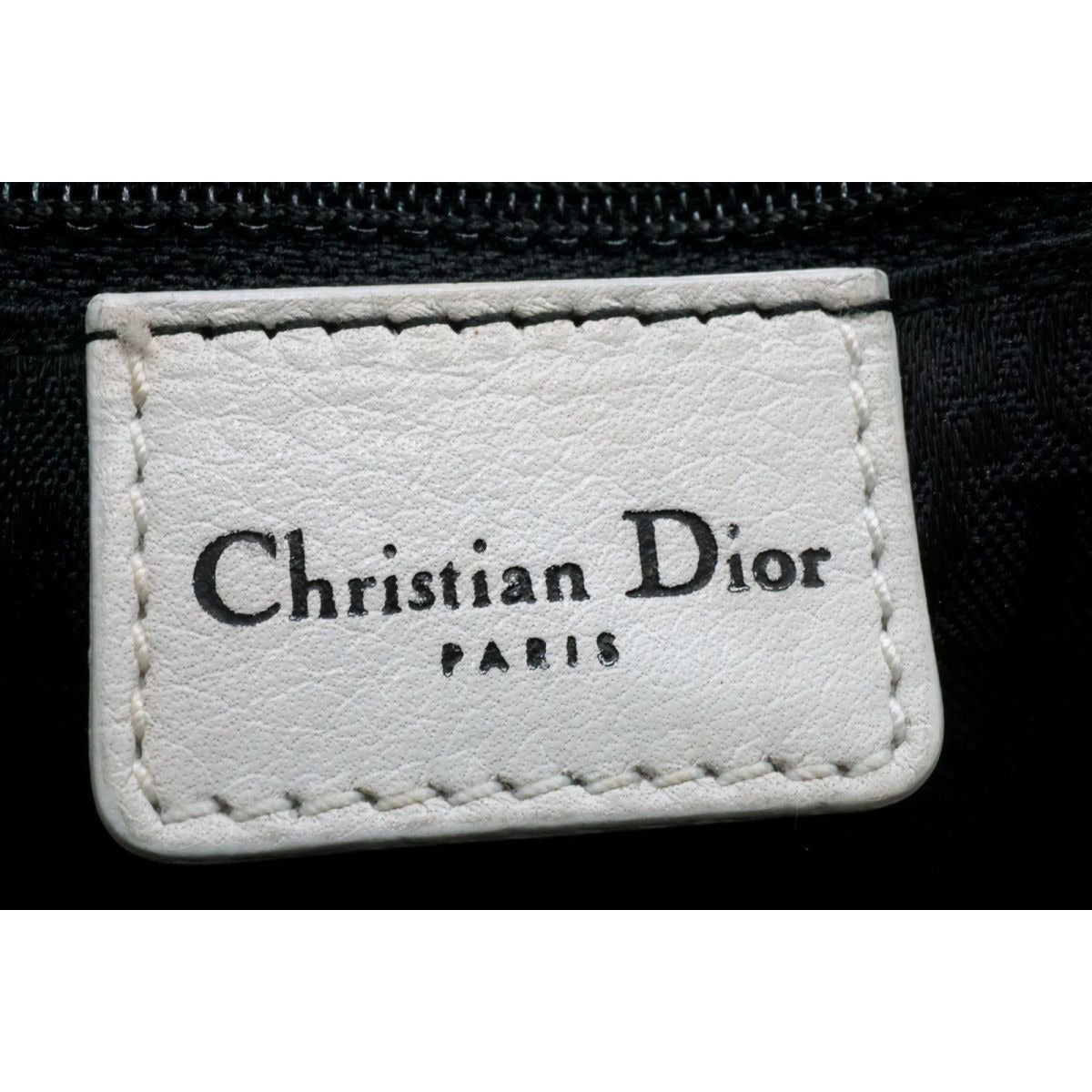 Authentic Christian Dior 2005 Spring White Leather Boston Bag - The Reluxe