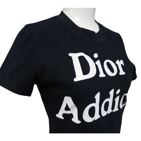 Authentic Christian Dior Dior Addict Galliano Short Sleeve Top Shirt Black - The Reluxe