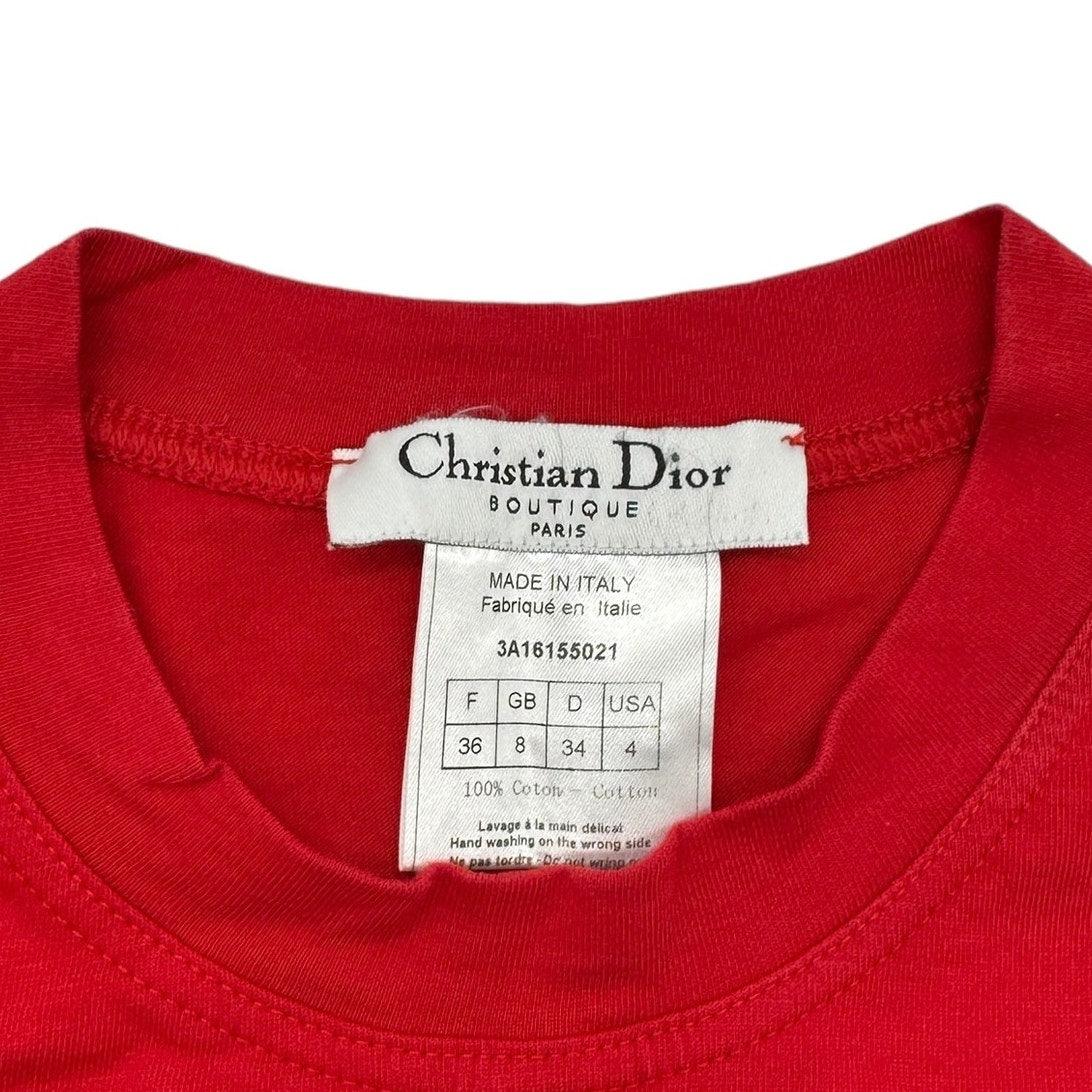 Authentic Christian Dior J'Adore Dior 1947 Studs Galliano Tank Top Shirt Red - The Reluxe