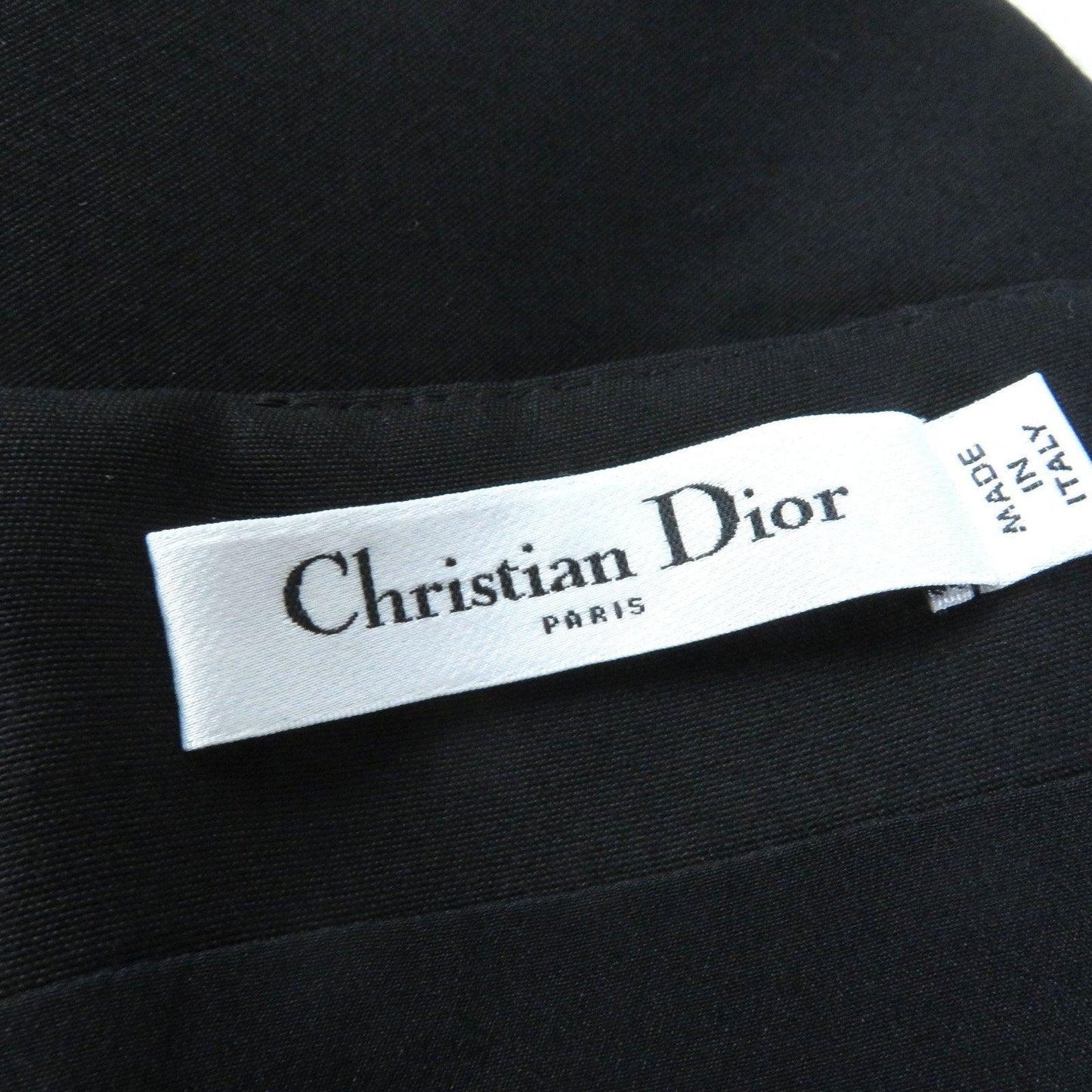 Authentic Christian Dior Long Sleeve Zip Up Flare Dress Navy 34 - The Reluxe