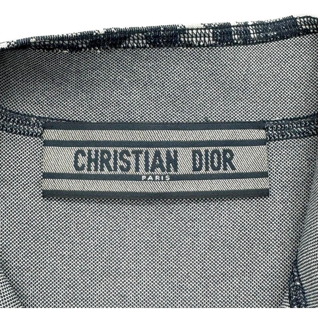 Authentic Christian Dior Trotter Logo Navy Monogram Vintage Dress Y2K Oblique - The Reluxe