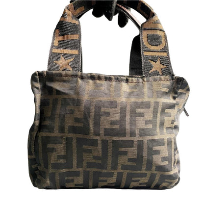 Authentic Fendi FF Vintage Zucca Canvas Mini Bag Small Handbag Tan Brown Y2K - The Reluxe