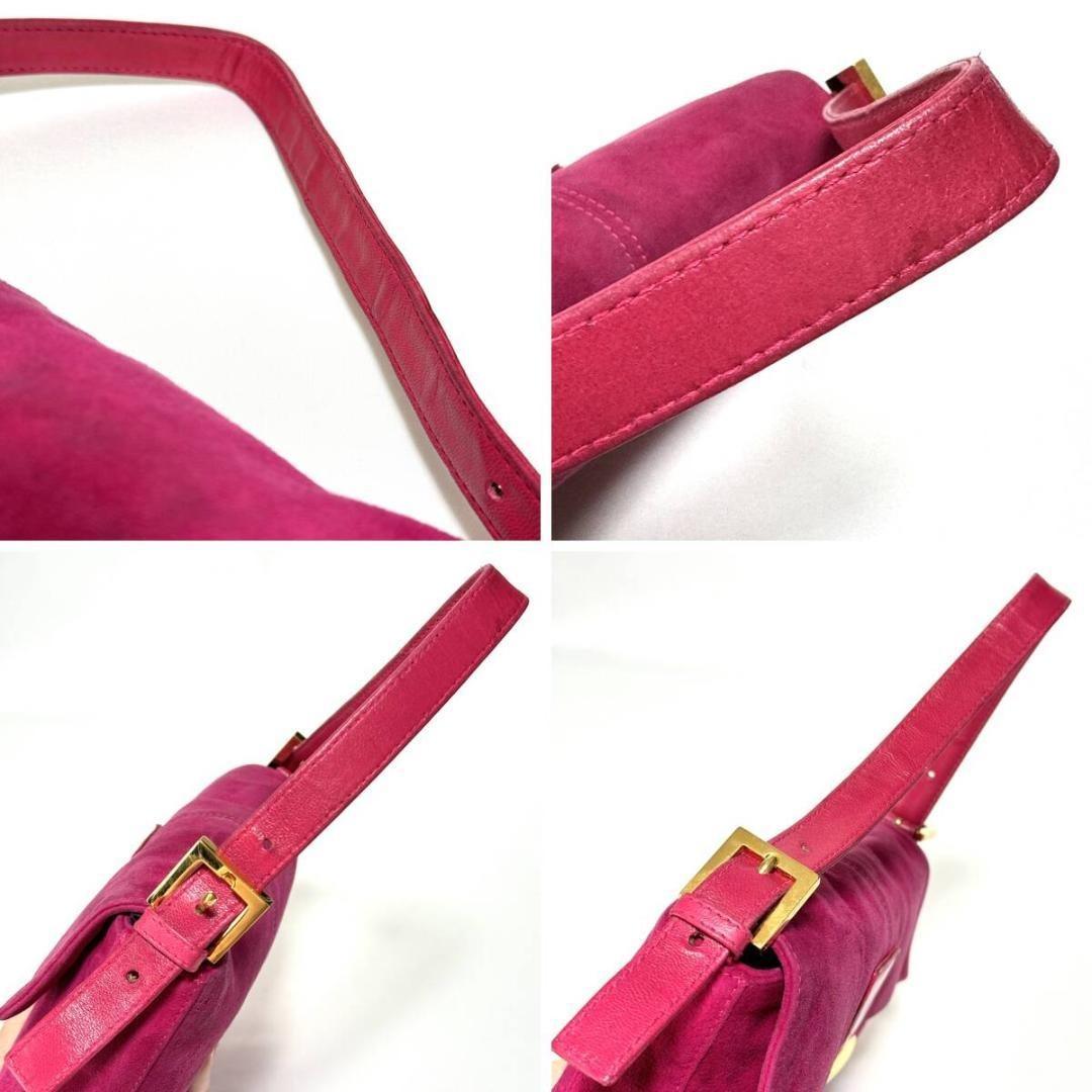 Authentic Pink good Suede Fendi Satchel Shoulder Bag