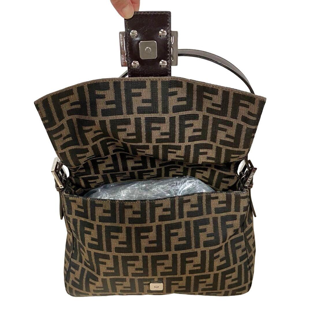 Authentic FENDI Mamma Zucca Bucket Baguette Tan Tobacco Flap Bag Purse Shoulder - The Reluxe