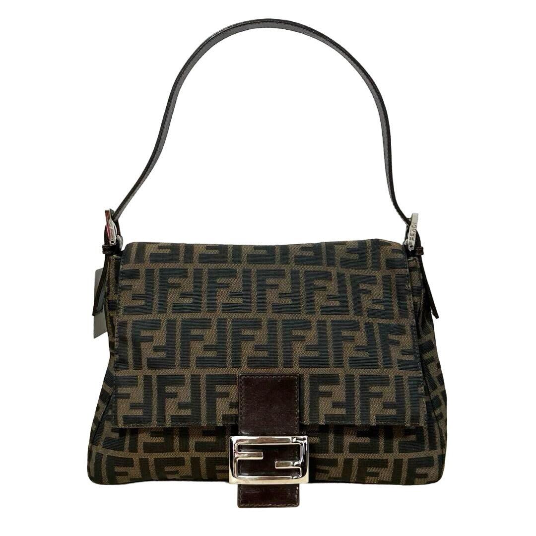 Authentic FENDI Mamma Zucca Bucket Baguette Tan Tobacco Flap Bag Purse Shoulder - The Reluxe