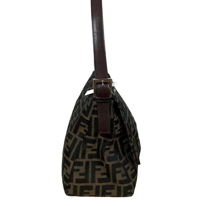 Authentic FENDI Mamma Zucca Bucket Baguette Tan Tobacco Flap Bag Purse Shoulder - The Reluxe