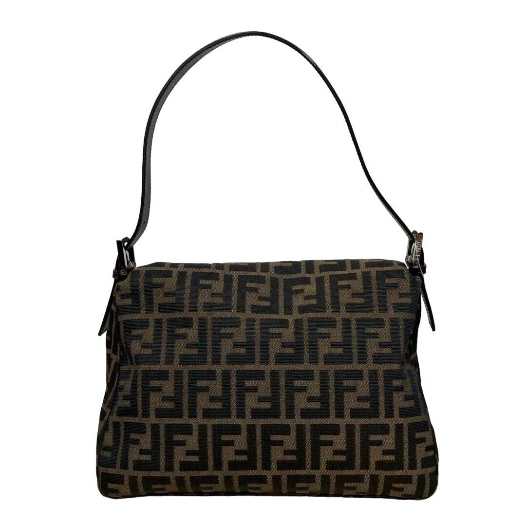 Authentic FENDI Mamma Zucca Bucket Baguette Tan Tobacco Flap Bag Purse Shoulder - The Reluxe