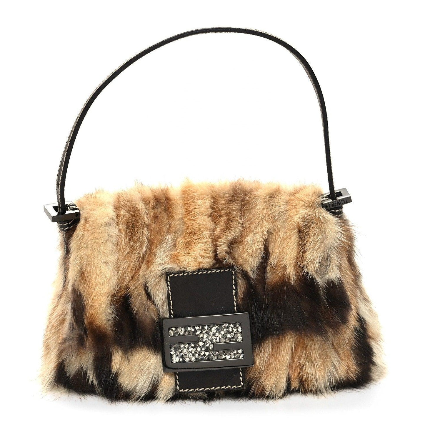 Authentic FENDI Mink Fur Mini Forever Mamma Baguette Shoulder Handbag - The Reluxe