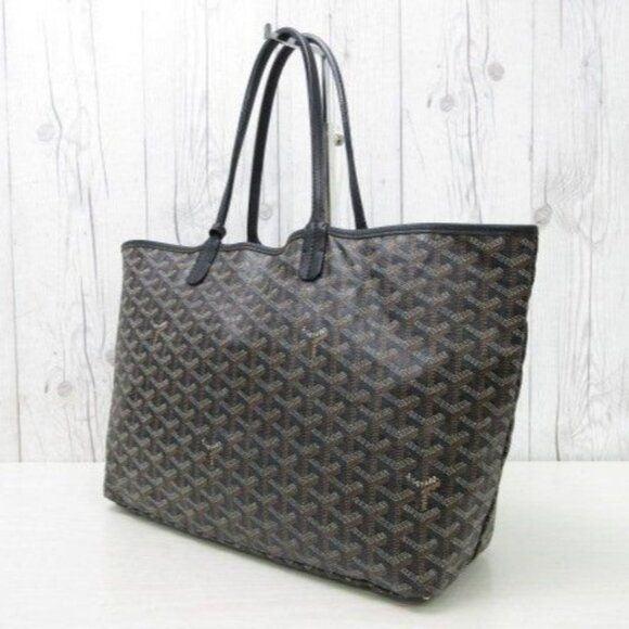 Authentic Goyard Goyardine Saint Louis PM Black Shoulder Tote Bag & Pouch Wallet - The Reluxe