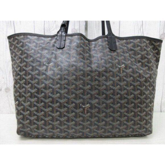 Authentic Goyard Goyardine Saint Louis PM Black Shoulder Tote Bag & Pouch Wallet - The Reluxe