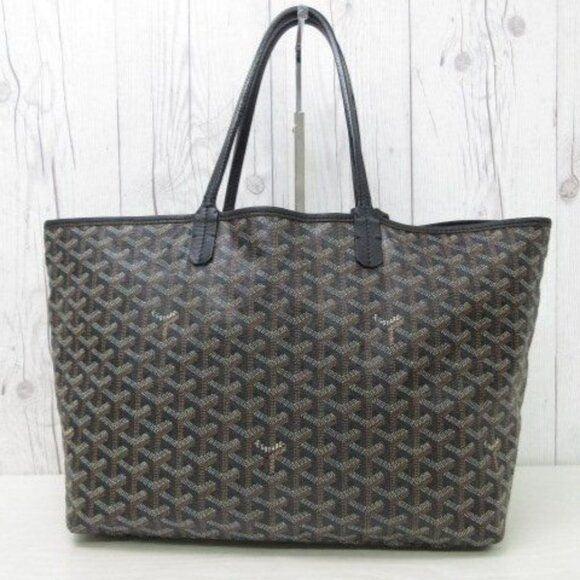 Authentic Goyard Goyardine Saint Louis PM Black Shoulder Tote Bag & Pouch Wallet - The Reluxe