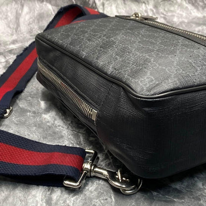 Authentic Gucci GG GG Supreme Sling Backpack Belt Bag Waist Bag Black Men's - The Reluxe