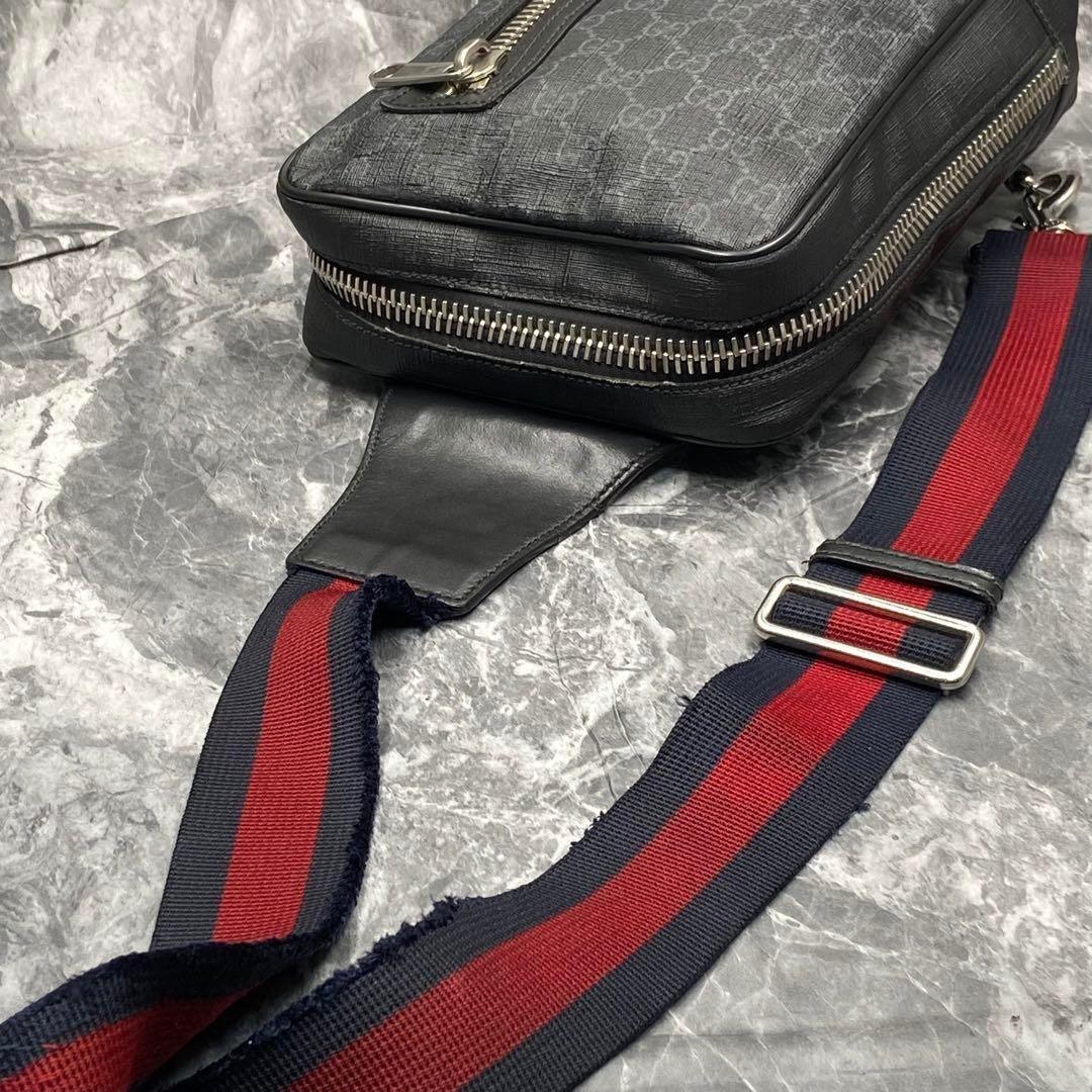 Authentic Gucci GG GG Supreme Sling Backpack Belt Bag Waist Bag Black Men's - The Reluxe