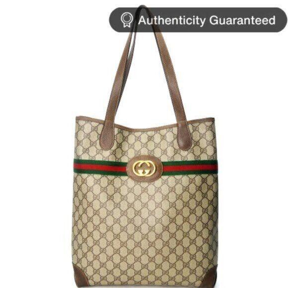 Authentic Gucci GG Marmont Sherry Large Tote Canvas Ophidia Shoulder Bag Handbag - The Reluxe