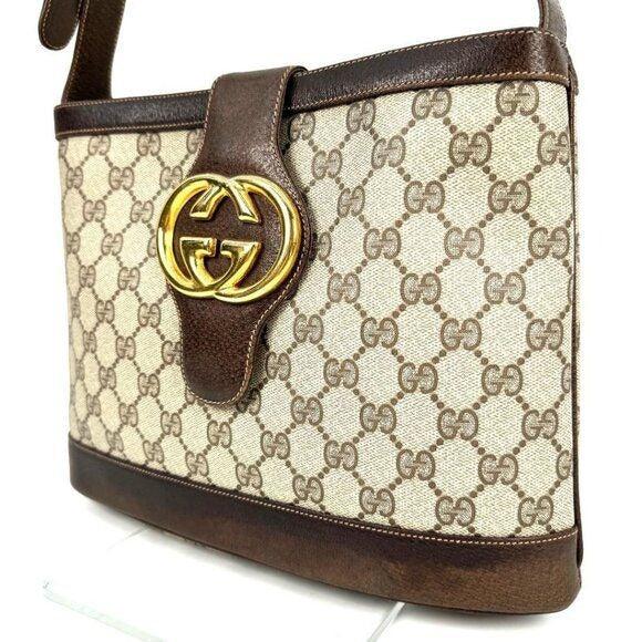 Authentic Gucci GG Sherry Interlocking Crossbody Shoulder Bucket Bag Messenger - The Reluxe