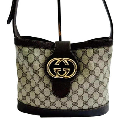 Authentic Gucci GG Sherry Interlocking Crossbody Shoulder Bucket Bag Messenger - The Reluxe