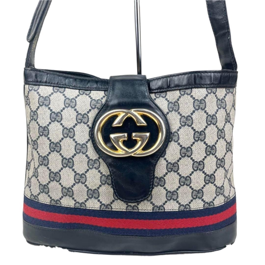 Authentic Gucci GG Sherry Navy Canvas Ophidia Crossbody Shoulder Bag Messenger - The Reluxe