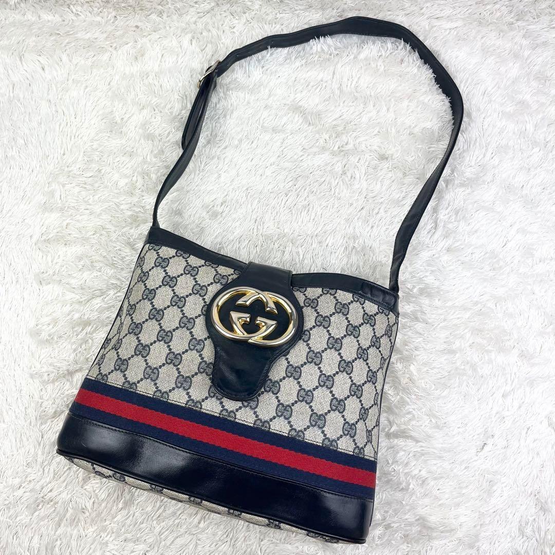 Authentic Gucci GG Sherry Navy Canvas Ophidia Crossbody Shoulder Bag Messenger - The Reluxe