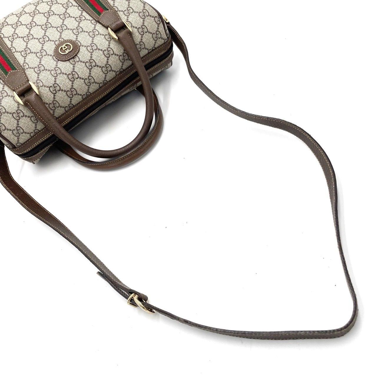 Authentic Gucci GG Sherry Supreme Ophidia 2Way Crossbody Web Canvas Boston Bag - The Reluxe