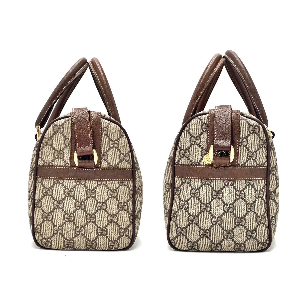 Authentic Gucci GG Sherry Supreme Ophidia 2Way Crossbody Web Canvas Boston Bag - The Reluxe