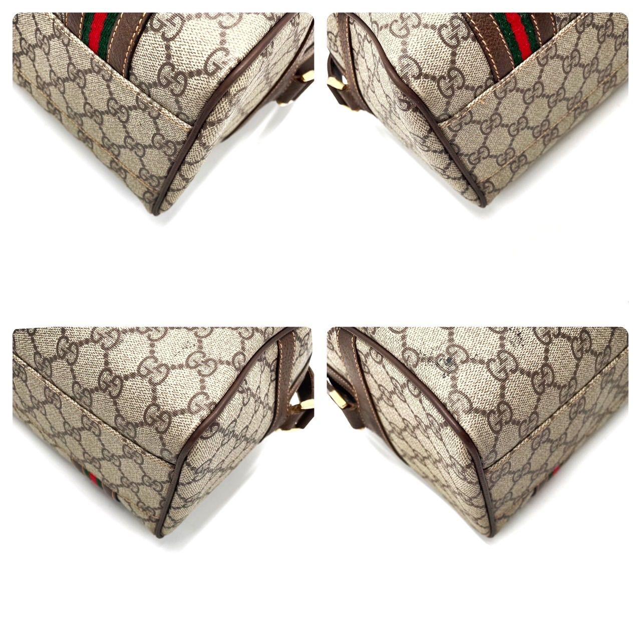 Authentic Gucci GG Sherry Supreme Ophidia 2Way Crossbody Web Canvas Boston Bag - The Reluxe