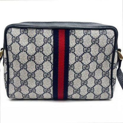 Authentic Gucci GG Supreme Navy Monogram Crossbody Sherry Canvas Shoulder Bag - The Reluxe