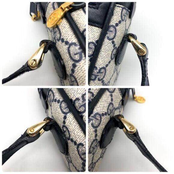 Authentic Gucci GG Supreme Navy Monogram Crossbody Sherry Canvas Shoulder Bag - The Reluxe