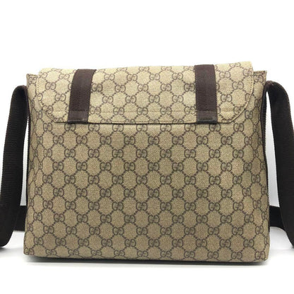 Authentic Gucci GG Supreme Web Canvas Sherry Messenger Bag Monogram Flap Tote - The Reluxe