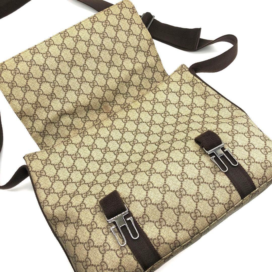 Authentic Gucci GG Supreme Web Canvas Sherry Messenger Bag Monogram Flap Tote - The Reluxe