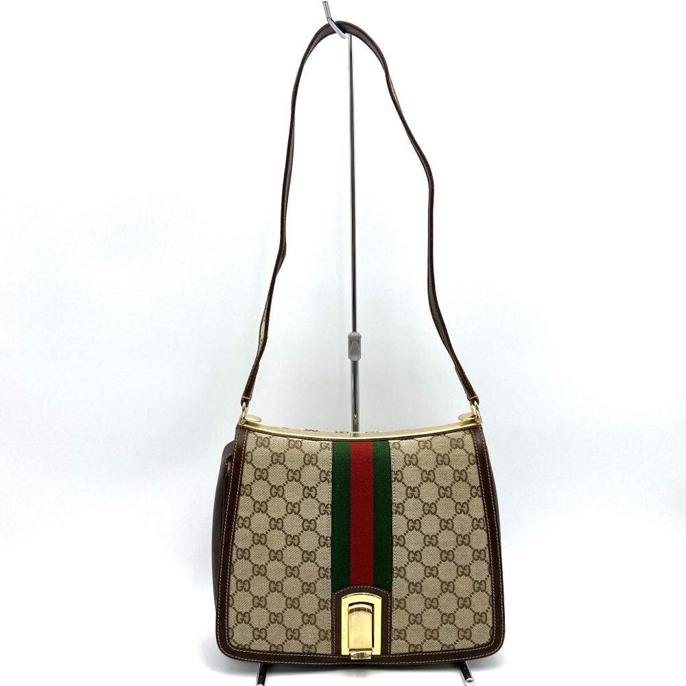 Authentic Gucci GG Vintage Ophidia Buckle Flap Purse Shoulder Bag Sherry Leather - The Reluxe