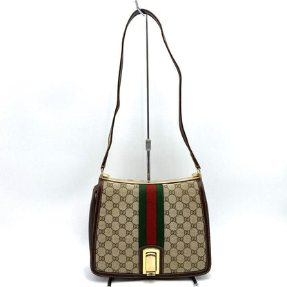 Authentic Gucci GG Vintage Ophidia Buckle Flap Purse Shoulder Bag Sherry Leather - The Reluxe