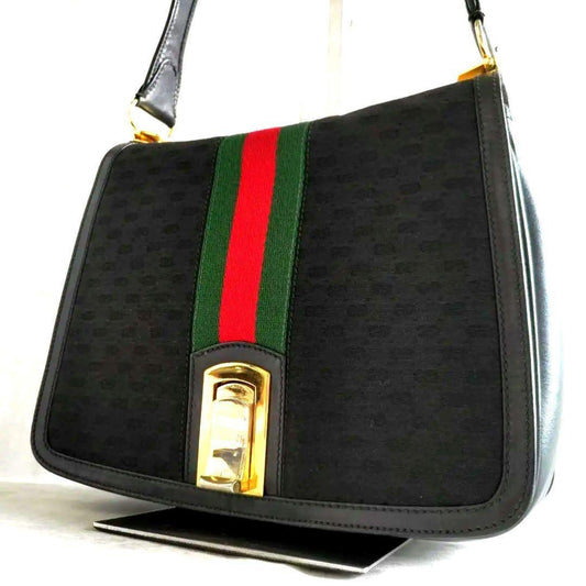 Authentic Gucci GG Vintage Ophidia Buckle Flap Purse Shoulder Bag Sherry Leather - The Reluxe