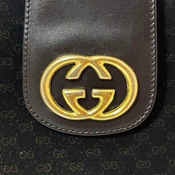 Authentic Gucci GG Vintage Ophidia Sherry Crossbody Bag Leather Black Purse Tote - The Reluxe