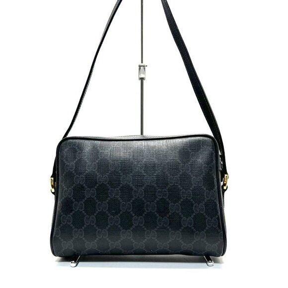 Authentic Gucci GG Vintage Ophidia Sherry Line Crossbody Bag Leather Black Purse - The Reluxe