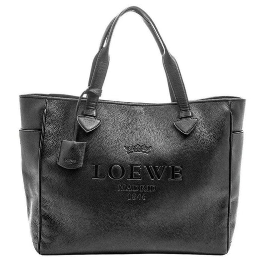 Authentic LOEWE Heritage LARGE Tote Bag Schwarz Executive Calfskin Leather - The Reluxe