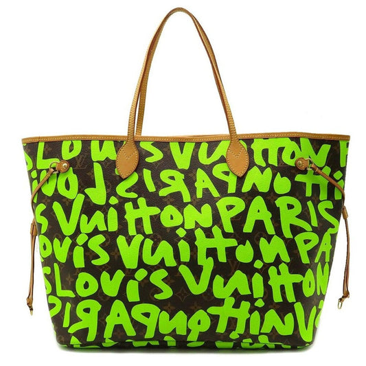 Authentic Louis Vuitton Graffiti Neverfull GM Tote Monogram Shoulder Bag Green - The Reluxe